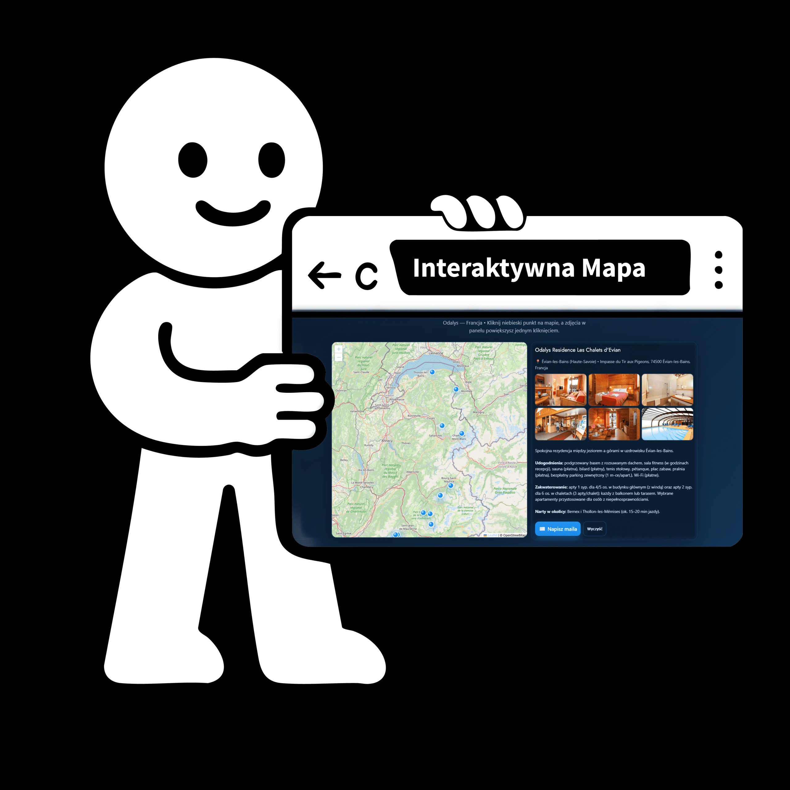 Interaktywna mapa hoteli — podgląd